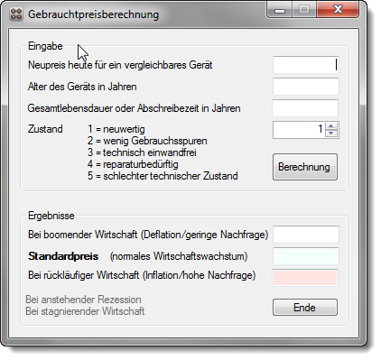 gebrauchtpreisberechnung